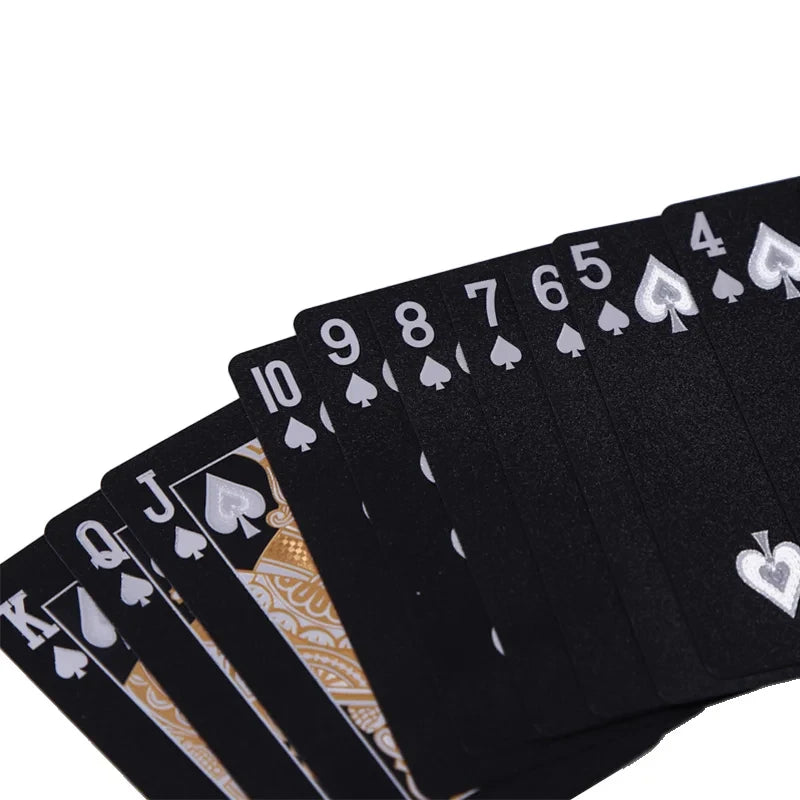 Jeu de cartes à jouer de couleur noire et dorée, groupe de cartes, combinaison de poker étanche, paquet magique Dmagic, jeu de société, collection cadeau