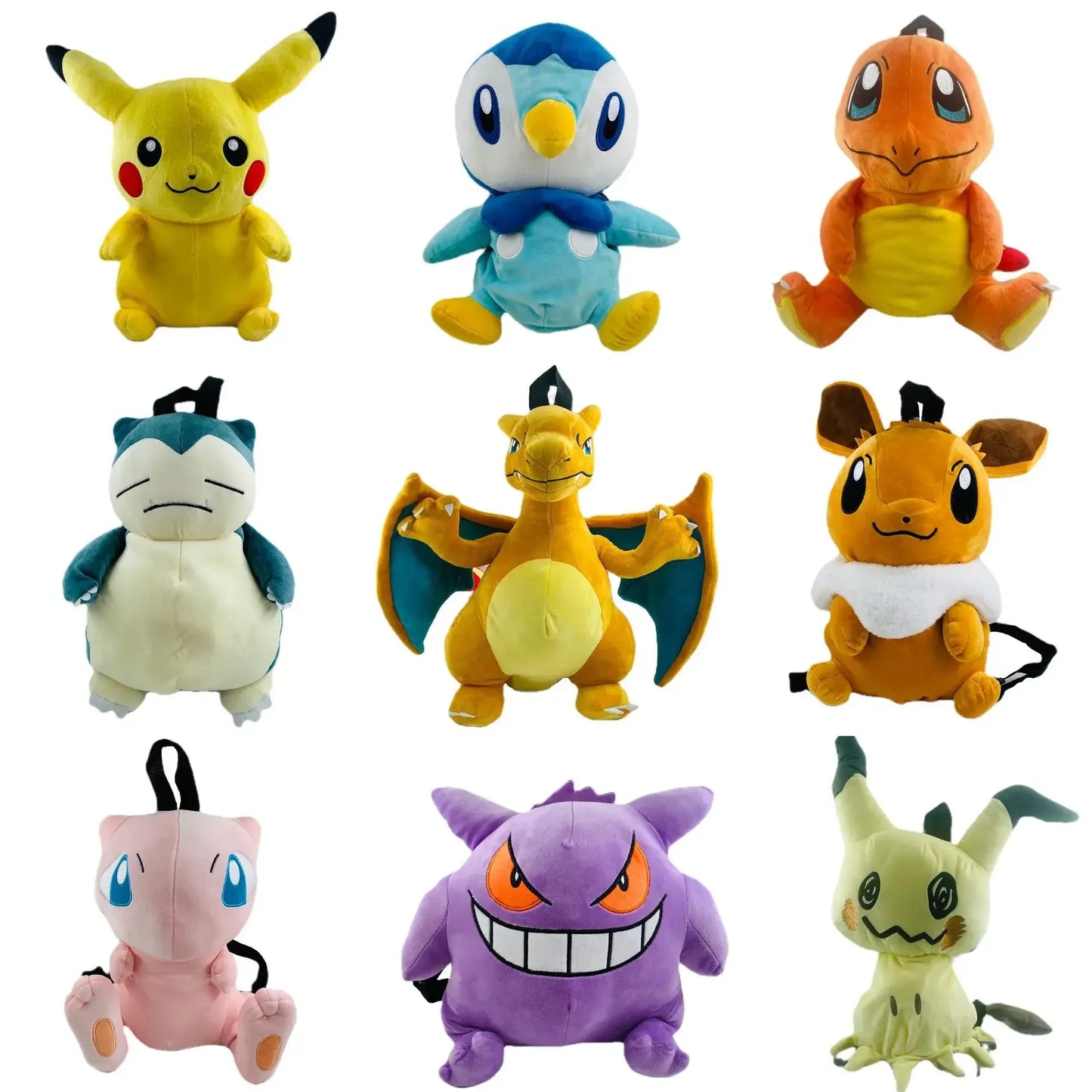 Sac à dos en peluche Pokémon Kawaii en peluche Mimikyu Eevee Mew Gengar Snorlax Sac d'école souple Sac à bandoulière Cadeau pour enfants