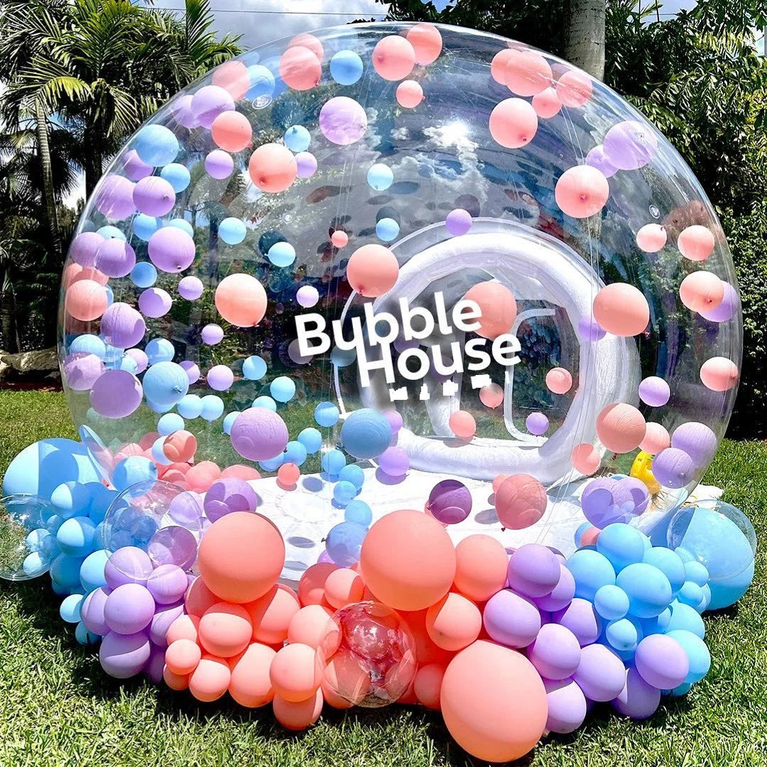 Maison à bulles gonflable transparente de 10 pieds/3 m, tente à bulles gonflable transparente pour fête d'enfants avec souffleur