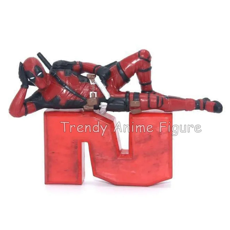 Mini Deadpool Action Figure Decorations Doll Sitting Posture Model Toys Anime Superheroe New Mutants Figurine for Child's Gifts