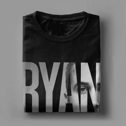 T-shirt Ryan Gosling pour homme, en pur coton, col rond, manches courtes, grande taille