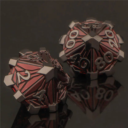 KERWELLSI DND Metal Dice Set D&D, Dungeon and Dragon Role Playing Dice, Crack Handmade RPG D and D Dice D20 D12 D10 D8 D6 D4