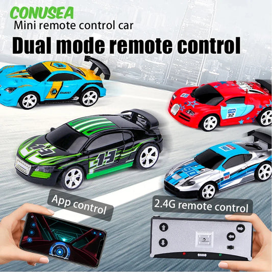 Voiture de course RC Mini 1/58 Can Vehicle APP Voitures télécommandées camions dérive électrique modèle rc Radio Contol Jouet pour enfant garçons Cadeau