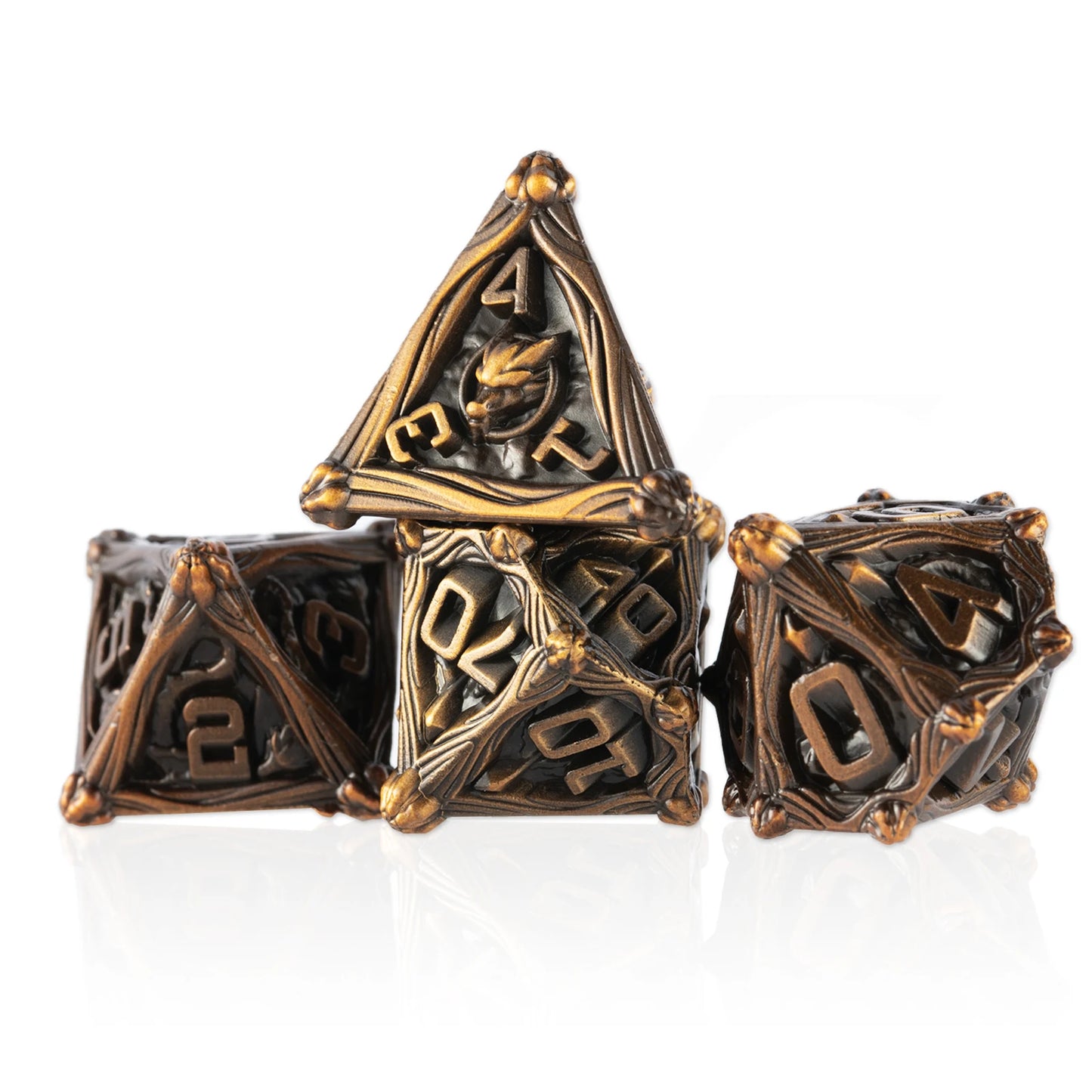 Ensemble de dés DND en métal Dés à bord tranchant Cadeau pour jeux de donjons et dragons Ensemble de dés polyédriques Jeux de rôle RPG DND Dice D20 D6