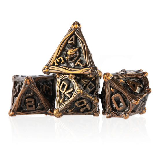 Lot de 7 dés DND pour jeux de rôle sur table Dungeon and Dragon Pathfinder, jeu de dés polyédriques en métal, dés à bord tranchant D20