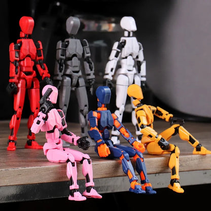 Multi-Jointed Movable Shapeshift Robot 3D Printed Mannequin Lucky 5 Character Figures Toys Parent-children Game For Kids Gifts