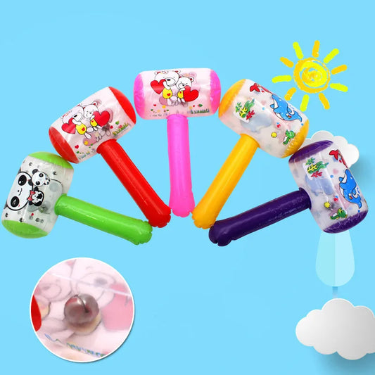 6 Pcs Random Inflatable Hammer with Bell  Cute Cartoon Blow Party Supplies Inflatable Toys Swimming Pool Baby Toys  Kids Toys