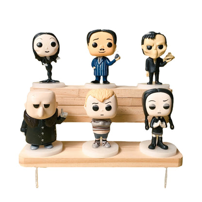 6 piezas/set La familia Addams Miércoles Addams Linda figura de acción de PVC juguetes 8 cm