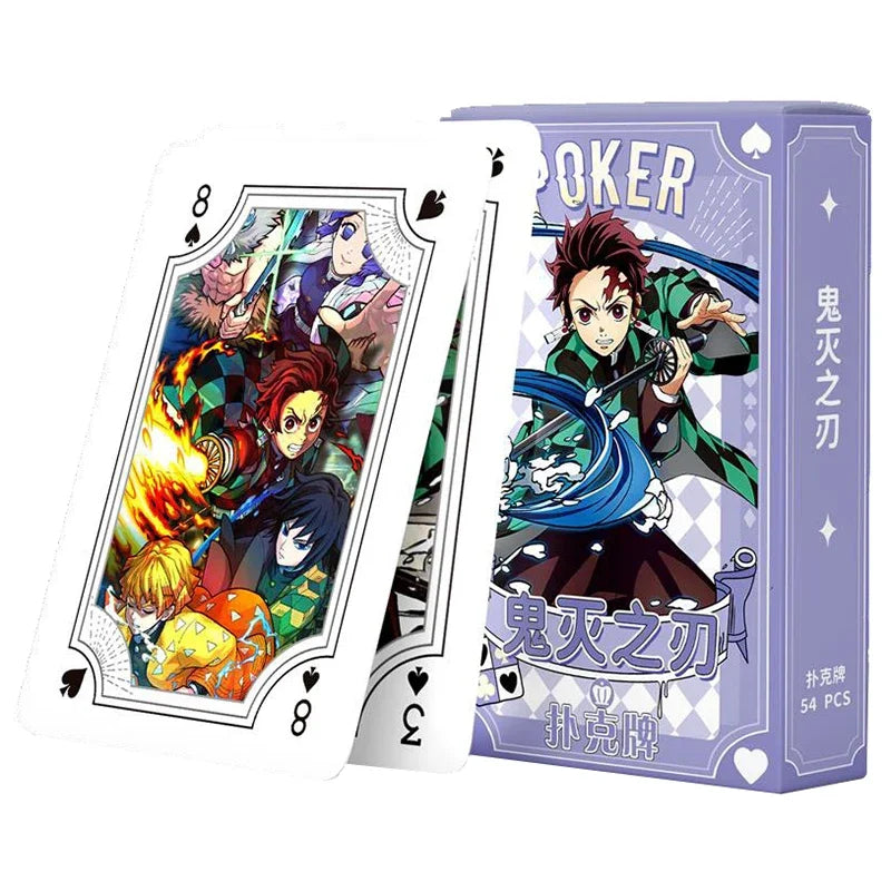 Cartes à jouer Demon Slayer Poker Jeux de société Jouets animés Cartes à jouer Manga Jeux de Jujutsu Loisirs Divertissement Originalité