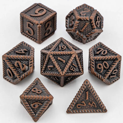 Juego de dados D&amp;D KERWELLSI DND, dados de metal poliédricos para juegos de rol de mazmorras y dragones, dados hechos a mano D20 D12 D10 D8 D6 D4