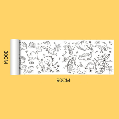 90cm Drawing Paper Children DIY Graffiti Theme Scene Painting Coloring Paper Roll Kindergarten Teaching Aids Kids Education Toys