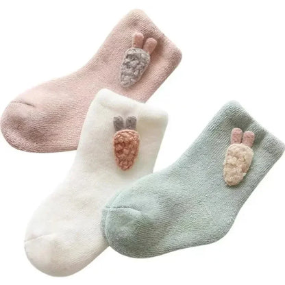 Chaussettes chaudes d'hiver pour bébé, mignonnes et douces, chaussettes pour nouveau-né, fille, lapin, bébé, garçon, chaussures pour tout-petits