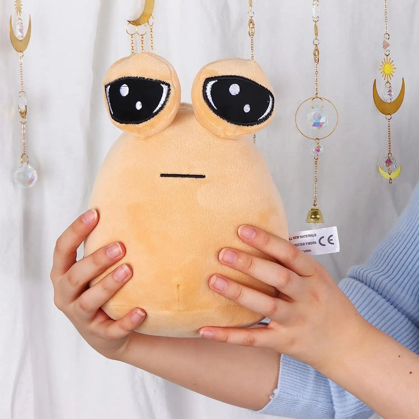 Peluche de extraterrestre de dibujos animados de Pou de 22 cm/8,6 pulgadas, muñeco de peluche kawaii, figura de juego popular, regalos para fanáticos