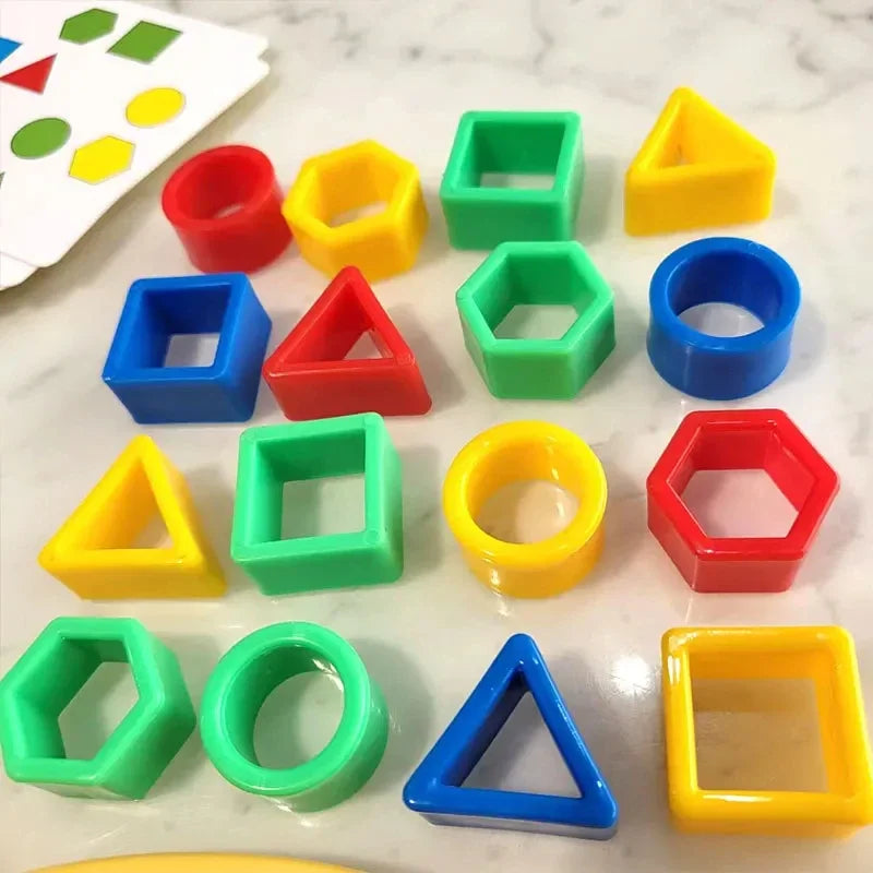 New Children's Matching Puzzle Colour Geometry Shape Board Game Early Education Interactive Toys Children's Battle Game