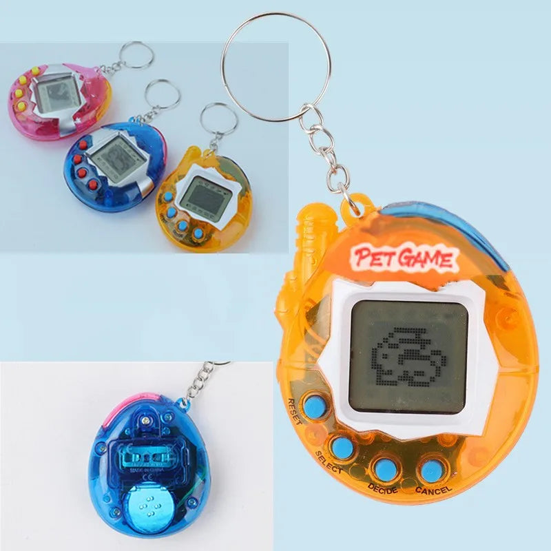 3 piezas de mascotas electrónicas transparentes Tamagotchi de los años 90 nostálgicos, 168 mascotas en uno, juguetes cibernéticos digitales virtuales para mascotas, juguetes divertidos de píxeles