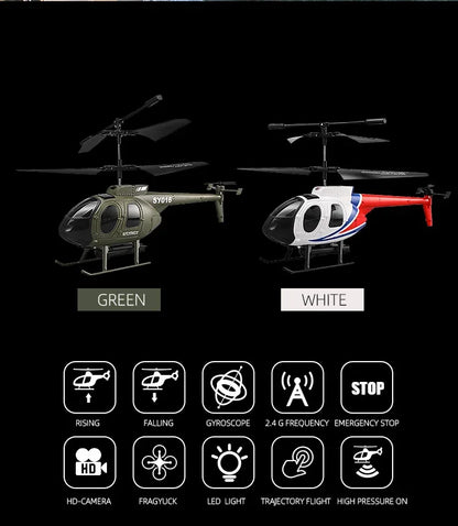 Hélicoptère RC Militaire 4CH Lumières LED Caméra 4K Maintien d'altitude Hélicoptère Télécommandé Pour Adultes Anniversaire Enfants Cadeaux Jouets