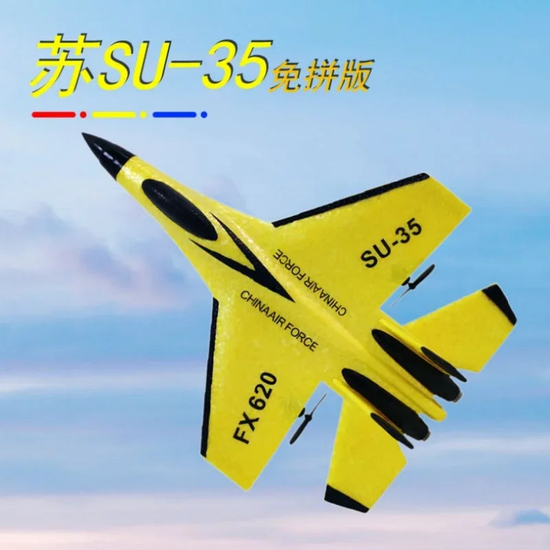 New Rc Plane Su-35 Led Lights Remote Control Flying Model Glider Aircraft 2.4g Fighter Hobby Airplane Epp Foam Toys Kids Gift