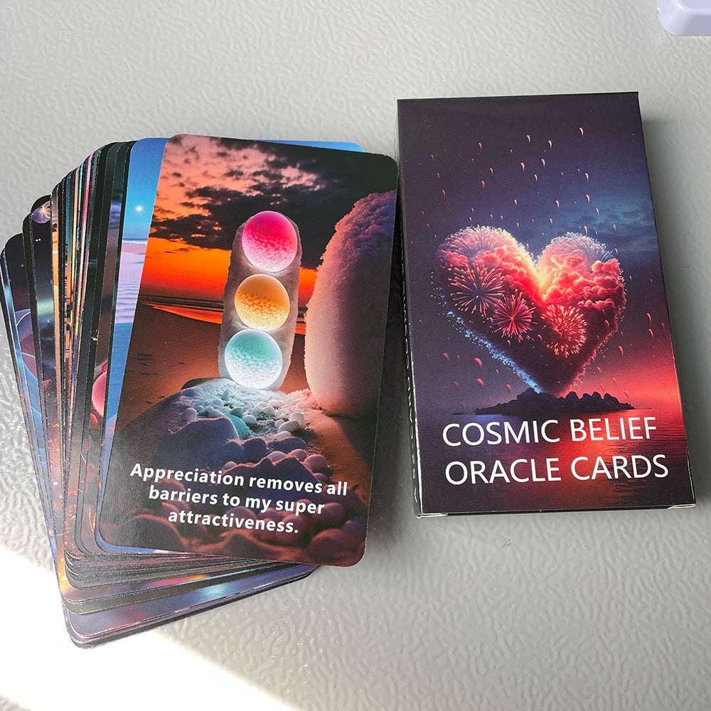 12x7cm Cosmic Belief Oracle Cards Love Tarot Deck English Version Predictions Prophecy for Beginners Keywords