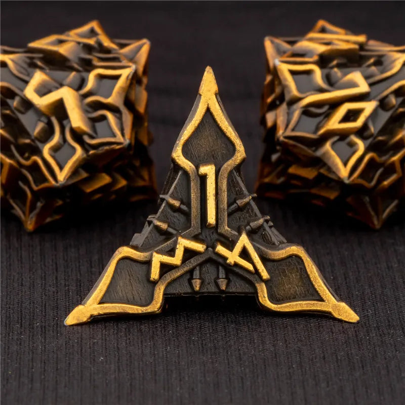 OUKELANWO DND Metal Dice Set D&amp;D, dés de jeu de rôle polyédriques Dungeon et Dragon, dés de jeu RPG D et D D20 D12 D10 D8 D6 D4