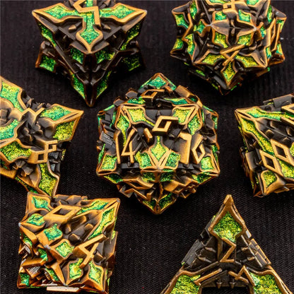 OUKELANWO DND Metal Dice Set D&amp;D, dés de jeu de rôle polyédriques Dungeon et Dragon, dés de jeu RPG D et D D20 D12 D10 D8 D6 D4