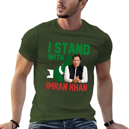 Estoy con Imran Khan Camiseta de verano, ropa personalizada, camisetas para hombre