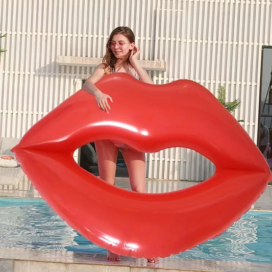 1 flotteur de piscine gonflable avec un design de lèvres rouges géantes pour un plaisir et une détente ultimes