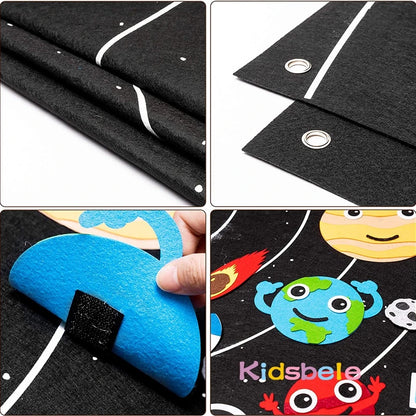 Craftstory Outer Space Felt Board for Toddlers Solar System Kids Flannel Board Astronaut Planet Storytelling Interactive Playset