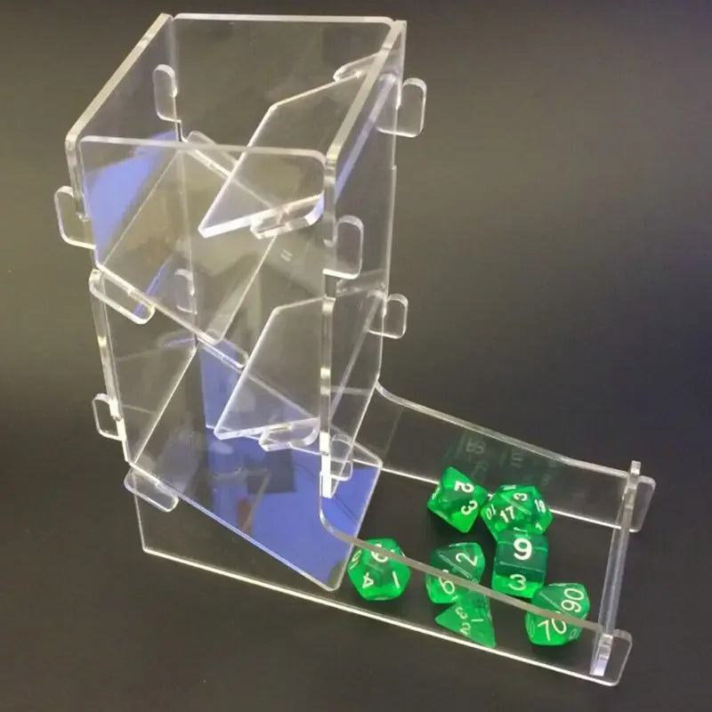 Tour de roulement de dés en acrylique transparente et portable créative pour les équipes de course DND utilisant des jeux de société de table à dés numériques