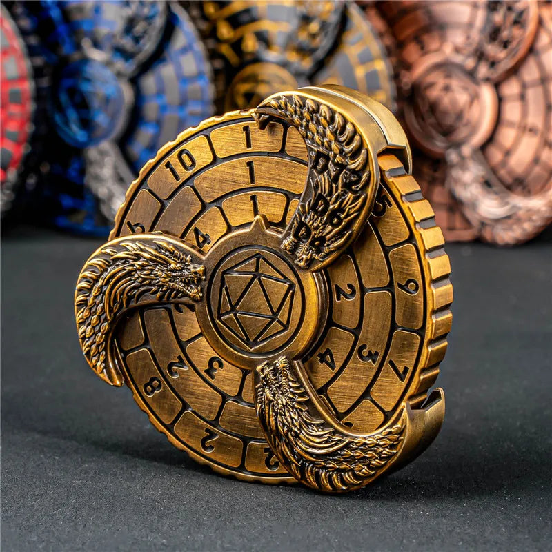 OUKELANWO DND Fidget Spinner Dice Set, dés rotatifs en métal Dungeon et Dragon D&amp;D, Warhammer 40K RPG Jeu de rôle Jeu de table Dés