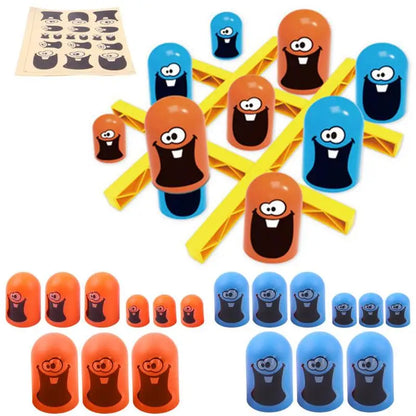 2024 Nuevo juego de mesa TicTac Toe con dibujos animados para entrenar el pensamiento Gobblets Gobblers, juego de estrategia Big Eat Small, juguete educativo para niños