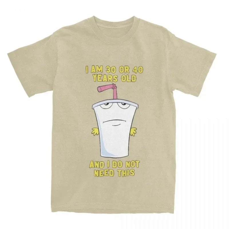 Camiseta para hombre y mujer de 30 o 40 Aqua Teen Hunger Force ATHF, divertida camiseta de manga corta con cuello redondo, de algodón, talla grande