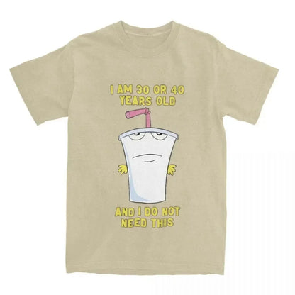 Camiseta para hombre y mujer de 30 o 40 Aqua Teen Hunger Force ATHF, divertida camiseta de manga corta con cuello redondo, de algodón, talla grande