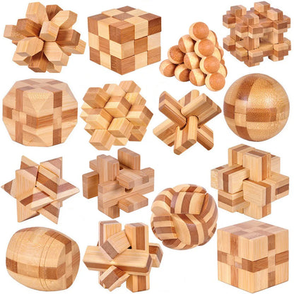 Juguete educativo de madera Kong Ming Lock LuBan Lock IQ Brain Teaser para niños Montessori 3D Puzzles Game Unlock Toys