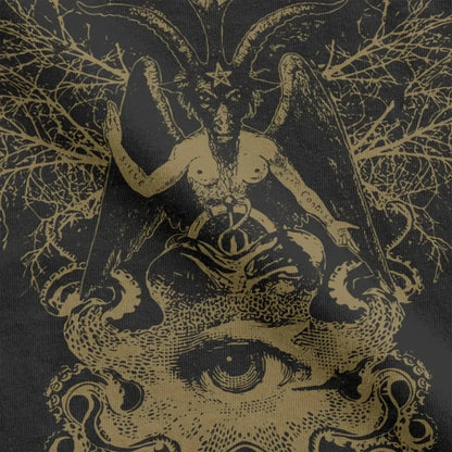 T-shirt Baphomet Pentagram pour homme et femme Baphomet Satan Witchcraft Vintage en coton T-shirt à col ras du cou Cadeau d'anniversaire Vêtements