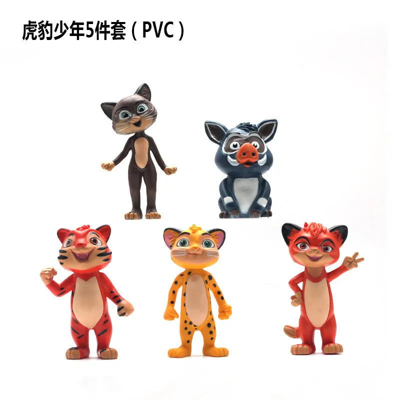 5pcs/set Tig Action Figures Toy Leopard Brothers PVC Tiger Model Action Collection Doll Mini Toy Model for Children Gift