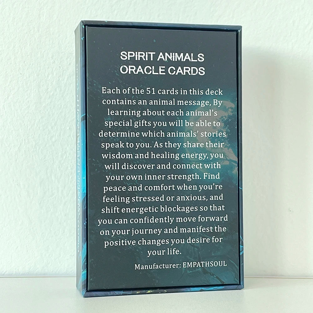 Cartas del oráculo de los animales espirituales, cartas del tarot, mensajes de los animales, baraja del tarot con palabras clave, juguetes de adivinación, 12 x 7 cm, 52 cartas