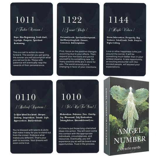 12x7cm Angle Number Oracle Cards in Box English Version Tarot Deck Divination Prophet