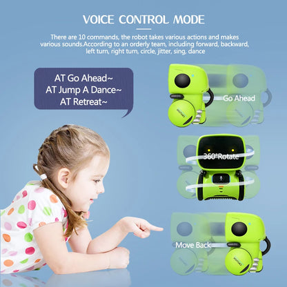 Robot de juguete con control de voz, robot interactivo, lindo juguete, robot inteligente para niños, baile, comando de voz, control táctil, juguetes, regalos de cumpleaños