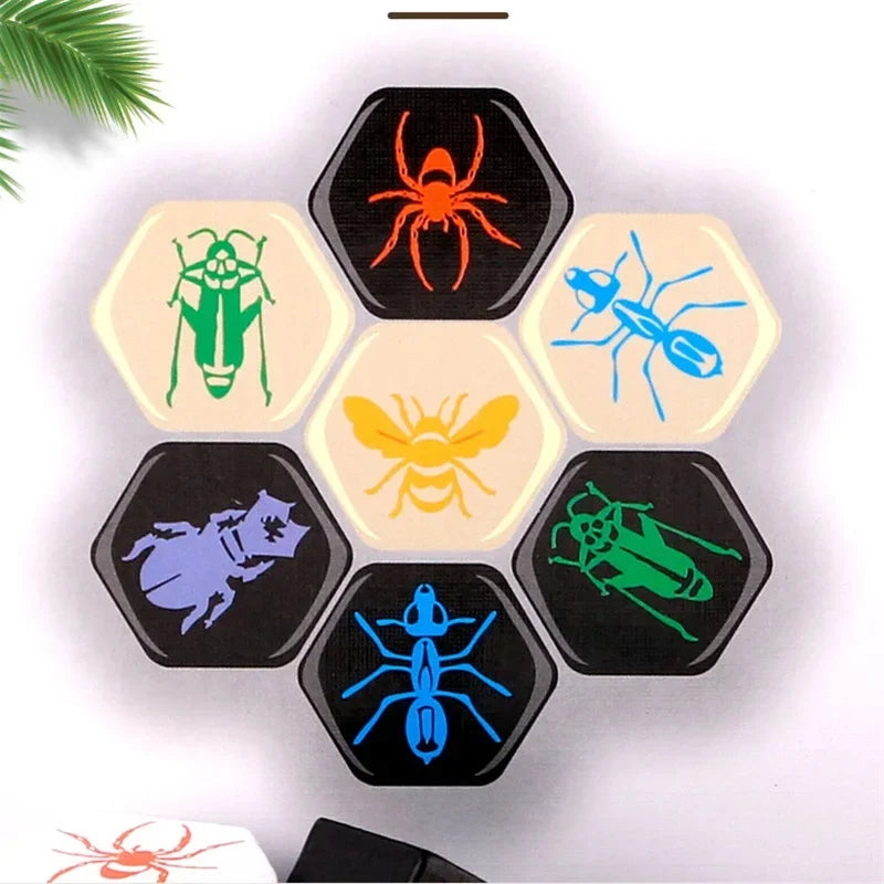 Bug Hive Chess Fun Jeu de société à 2 joueurs Divertissement Jouets éducatifs en bois pour réunions de famille Amis Enfants Cadeaux avec boîtes