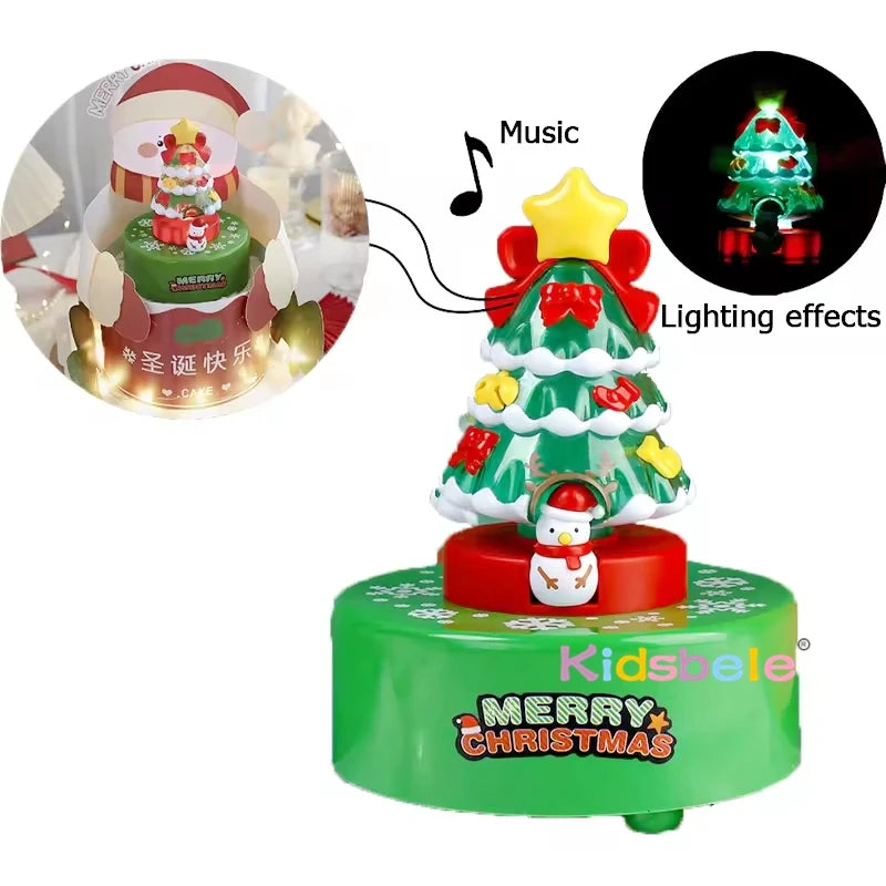 Christmas Tree Music Box Musical Box Portable Christmas Scene Kids Gift Novelty Crystal Ball Music Box