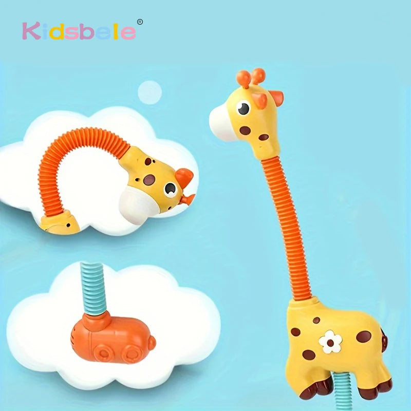 1pc petite girafe électrique vaporisateur d'eau arroseur parfait jouets d'aspiration pour bébé jouets de baignoire et jouets de bain