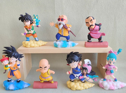 Dragon Ball 7pcs/set Characters on somersault clouds PVC Action Figure Model Collection Toy 8-10cm