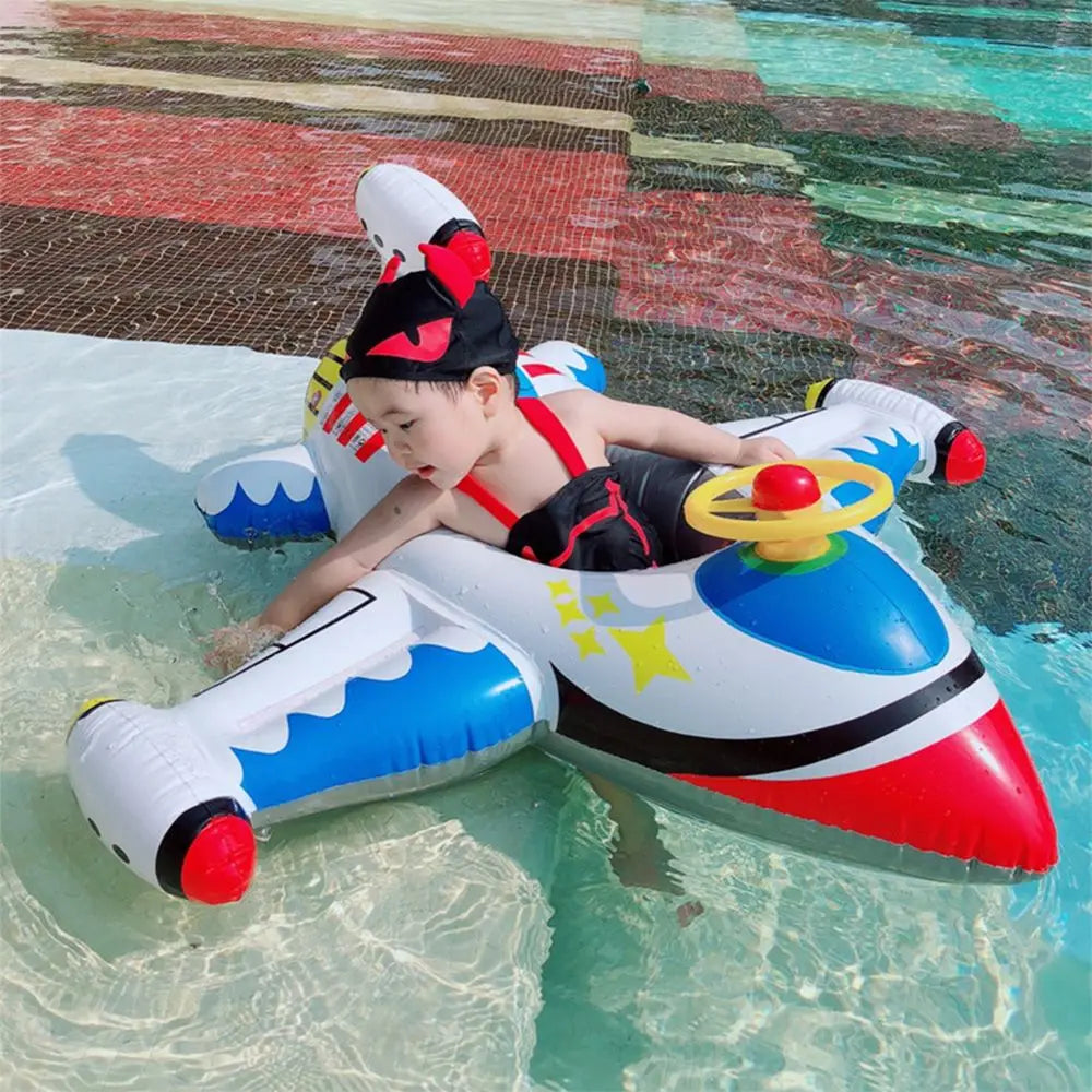 Avion Gonflable Anneau De Natation Jeux D'eau Pour Enfants Siège Flotteur Bateau Sécurité Jouet De Plage Piscine D'été Siège Gonflable