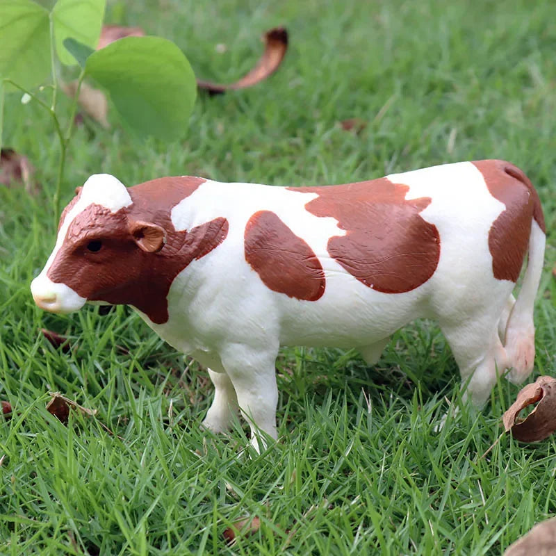 Oenux Simulation Cute Farm Animals Milk Cow Cattle Calf Angus Bull OX Buffalo Model Action Figures Educational Cute Toy Kid Gift