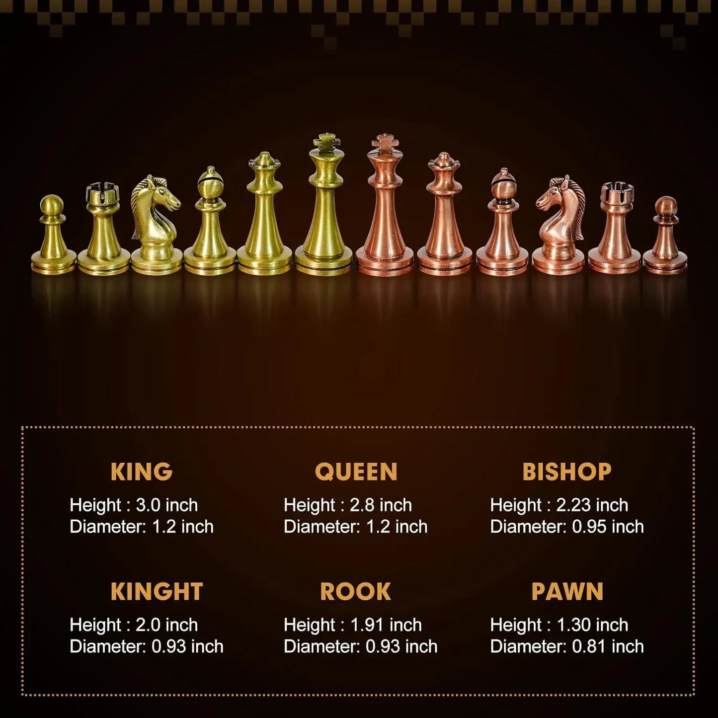 Staunton Weighted Metal Chess Pieces Chessmen with 2.6 Inch King Felted 2 Extra Queens Chess Pieces Only, No Board