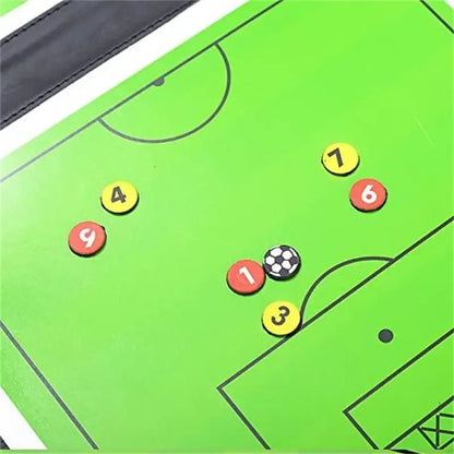 Football Volleyball Basketball Tactical Board Sandbox Folding Leather Basketball Coaching Disc Magnetic Tactical Board with Pen