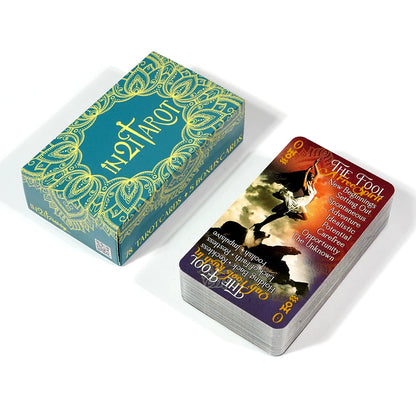 Jeu de tarot iN2IT avec mots-clés 78 cartes de tarot Cartes Oracle Jeu de cartes de tarot pour débutants Apprendre le jeu de tarot avec significations