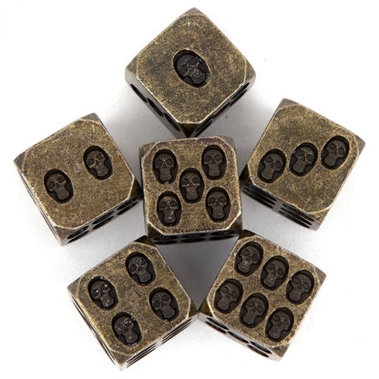 Dados de metal D6, juego de dados DND, dados de calavera de Halloween, dados para juegos de rol, dados de metal poliédricos, dados de juegos DND para jugadores de dados de rol