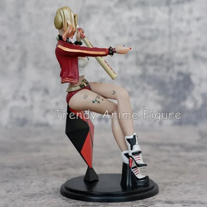 Birds of Prey Harley Quinn Action Figure Car Ornaments Desktop Decorations Model Toys 11cm Sitting Harleen Figurine Collection