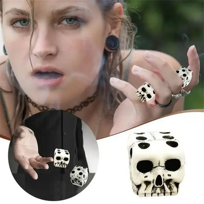 6-sided resin dice set, skull-like dice, for math teaching, table games, Halloween, Free 1PCs, velvet bag, new sale